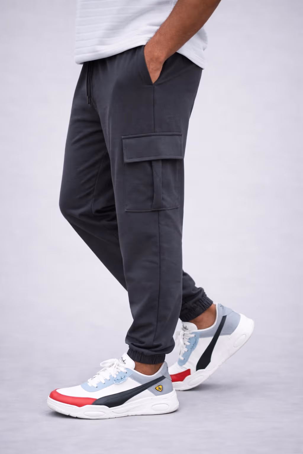 Dark Gray Cargo Pants for Men