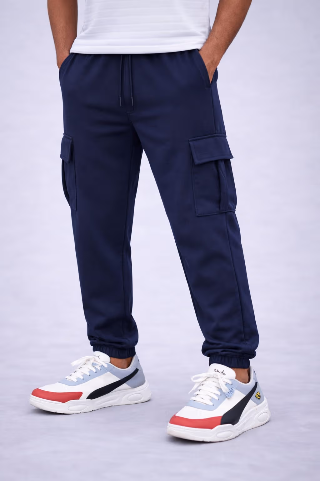 Navy Blue Cargo Pants for Men