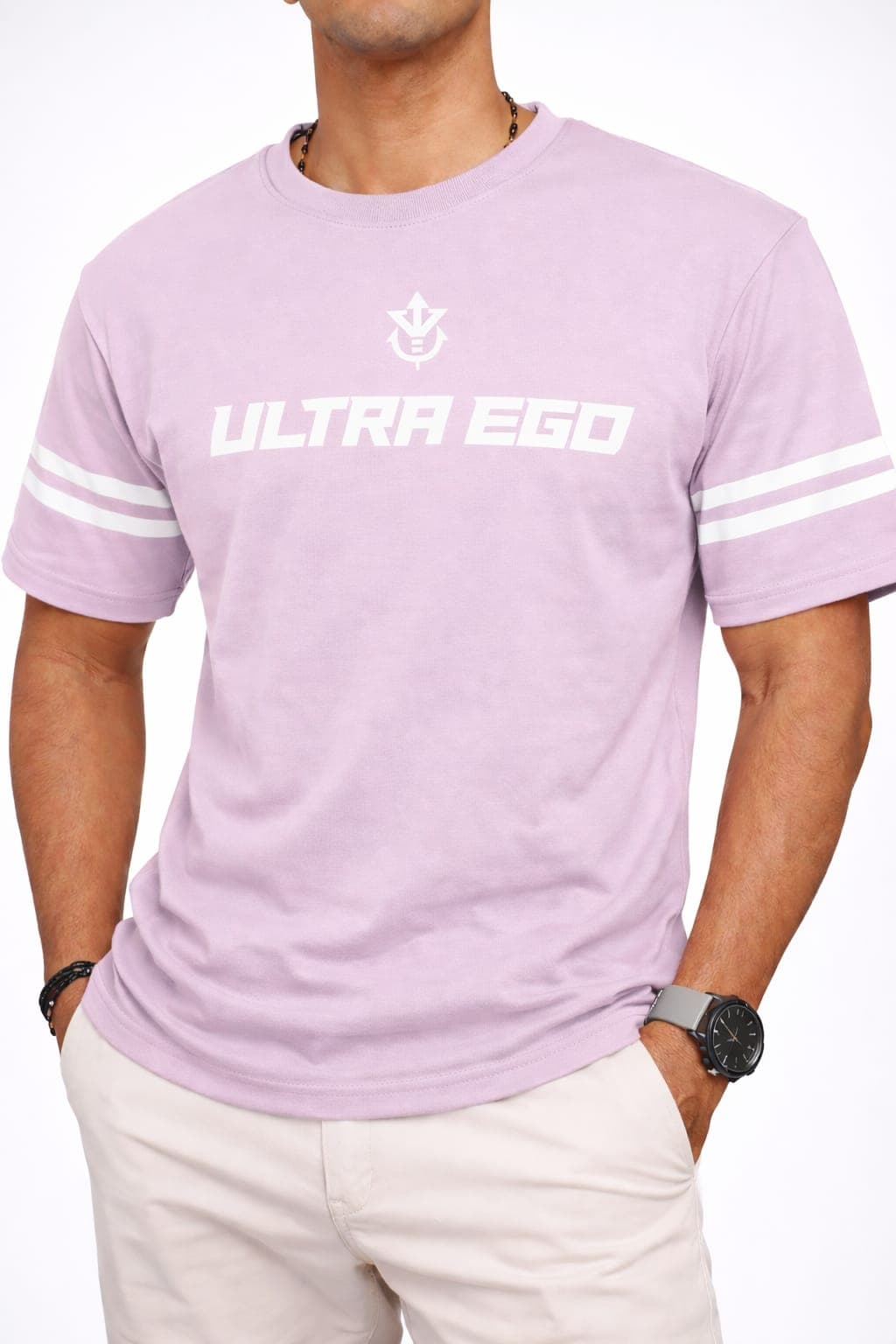 Premium Lavender Pink Cotton Half-Sleeve T-Shirt