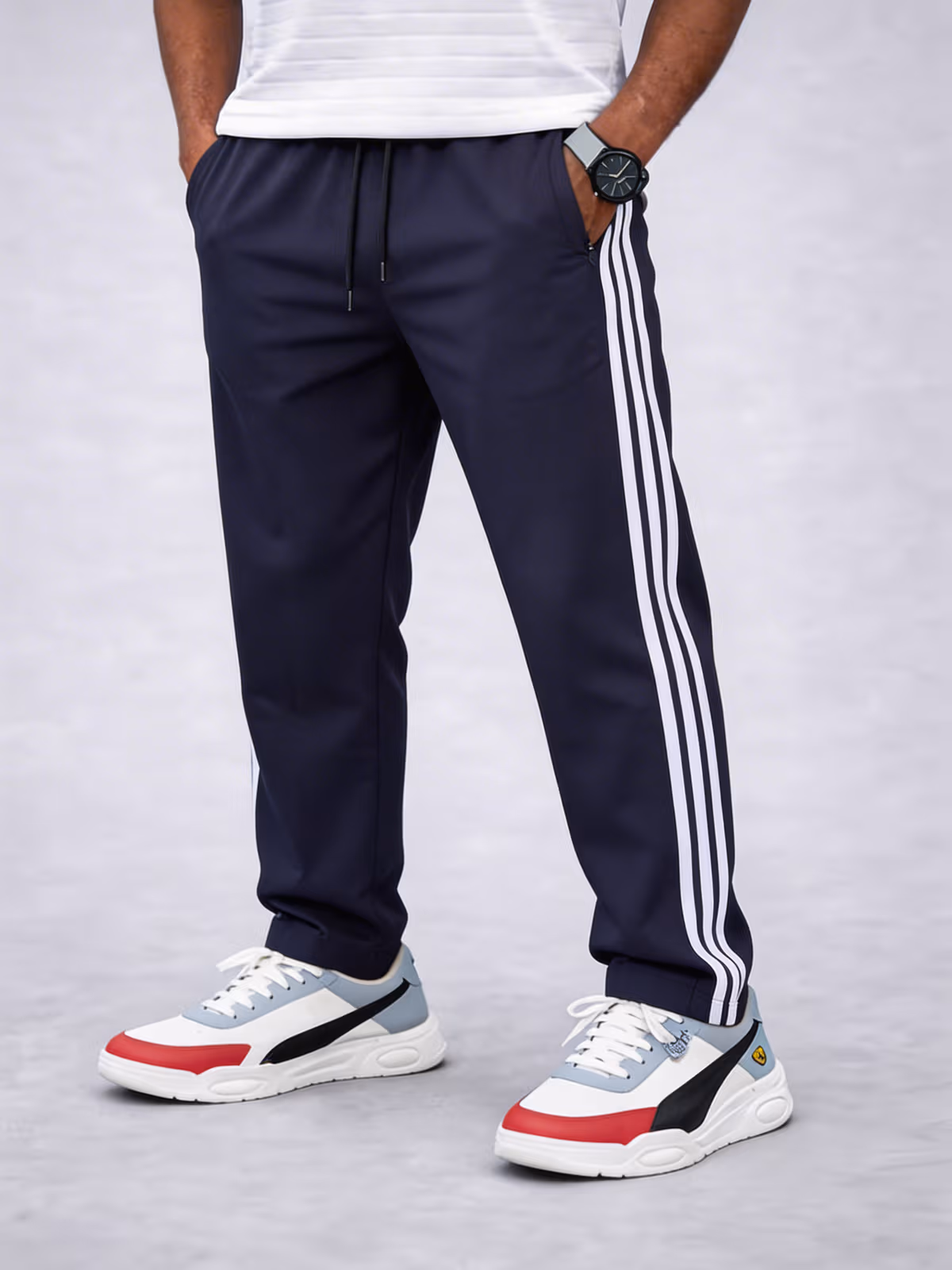 NS Fabric Baggy Track Pant - Navy Blue
