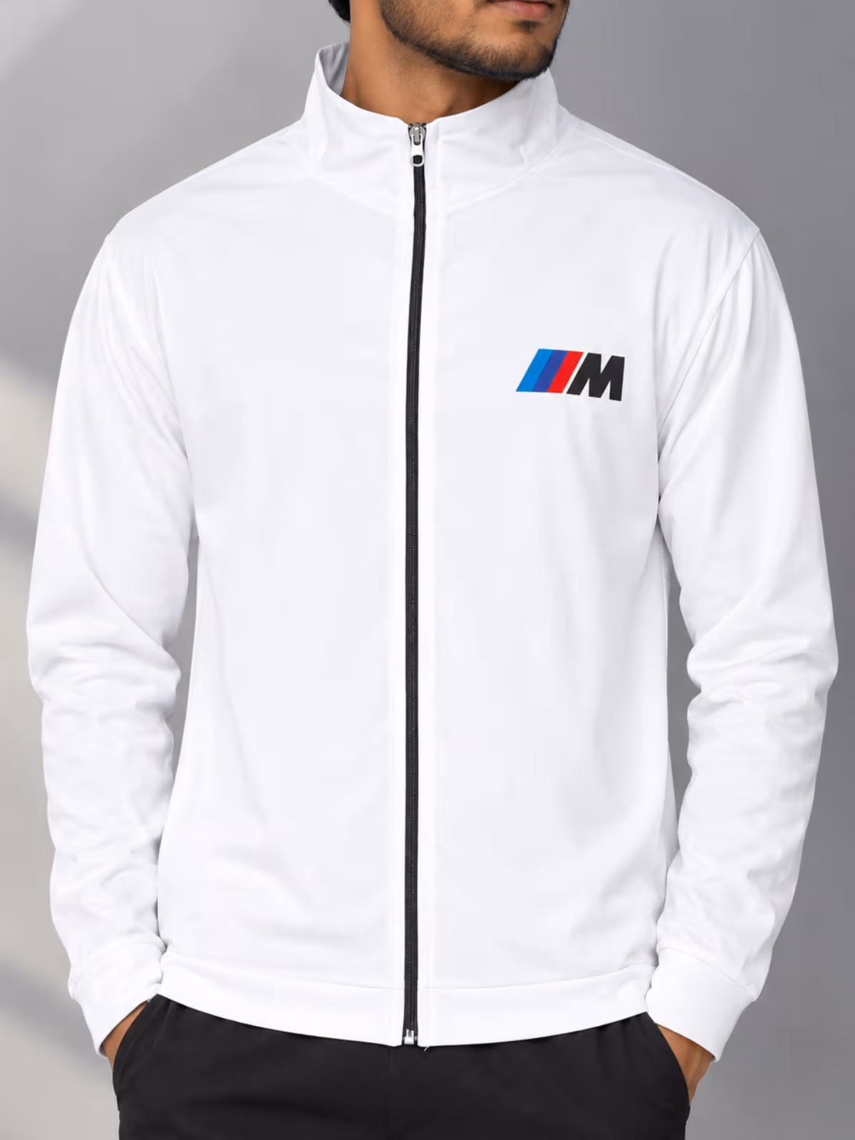 High-Neck Zipper – White